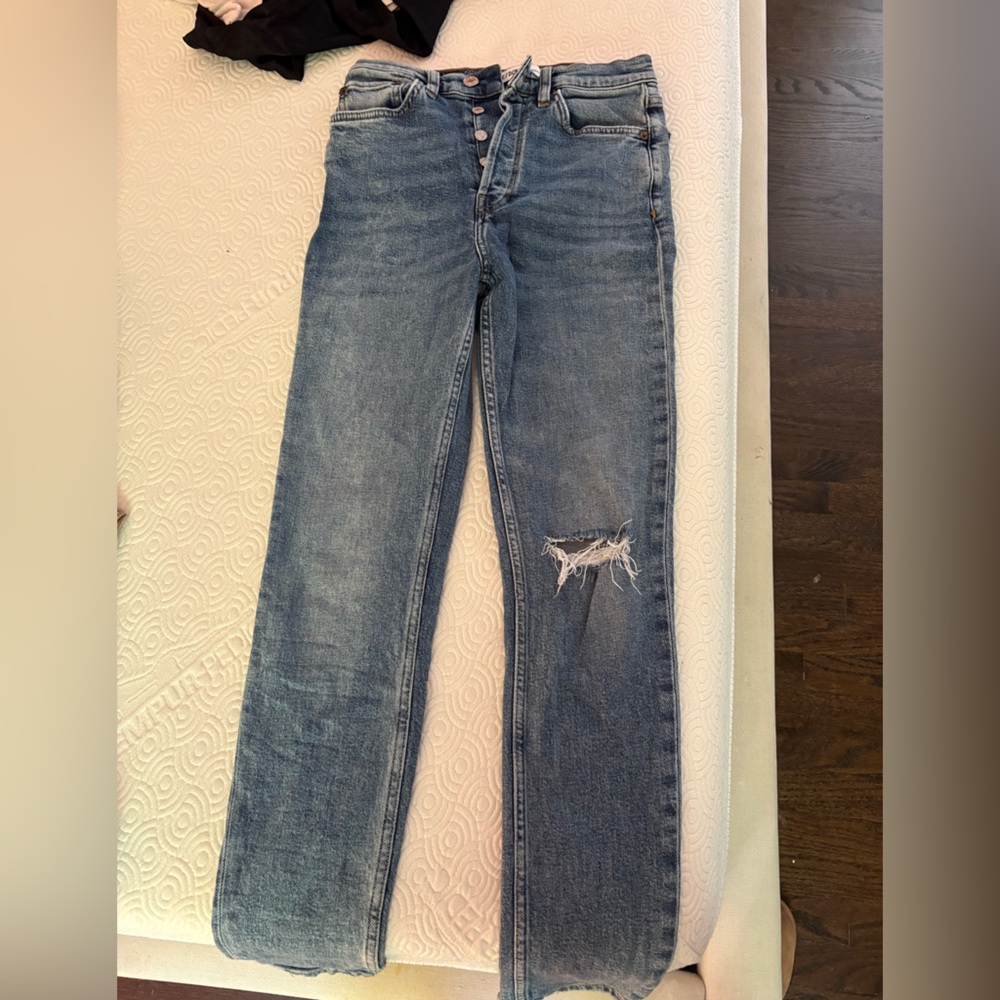 Re/Done Blue Distressed Women Jeans